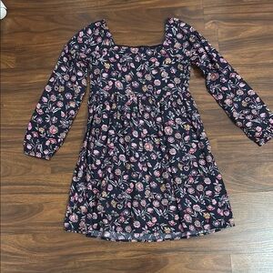 GAP Kids Navy Floral Long Sleeve Dress